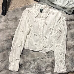 Wild Fable White Button-Up Camisole